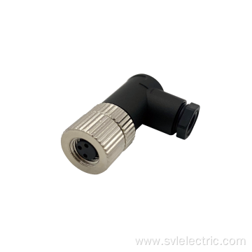 M8 female angled 3 pin connector field-wireable